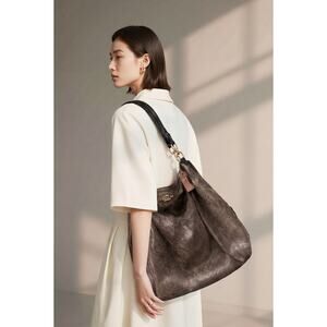 Coach Madison Maggie Hobo Shoulder Bag in a Python-Embossed Metallic Snake Print